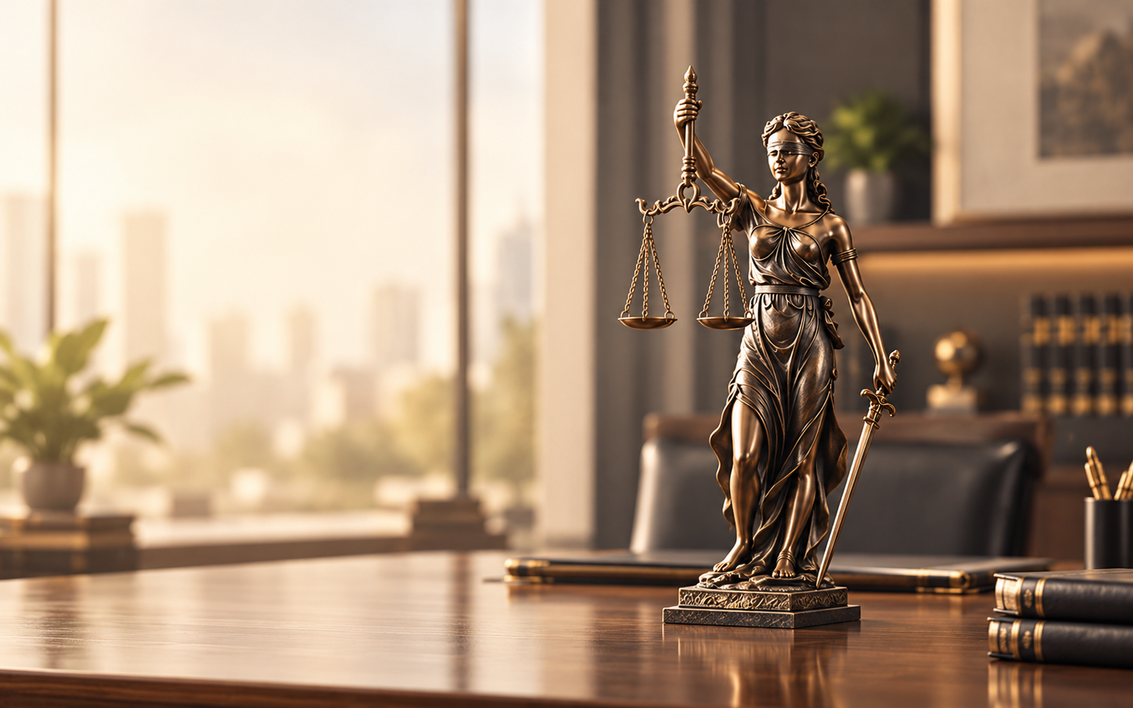 Representación de la justicia en un entorno jurídico profesional